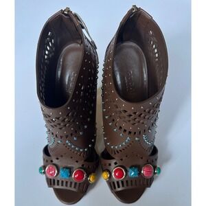 Gucci Studded Pumps Laser Cut Sandals Shoes LIKA Booties 36 Embelished $1290
